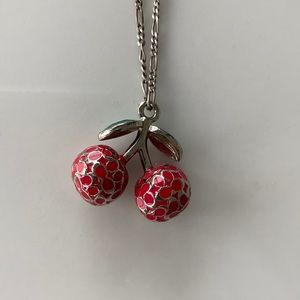 Vintage Coach Cherries Necklace
